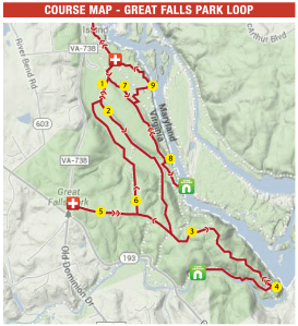 Map of the 7-mile Great Falls Loop.